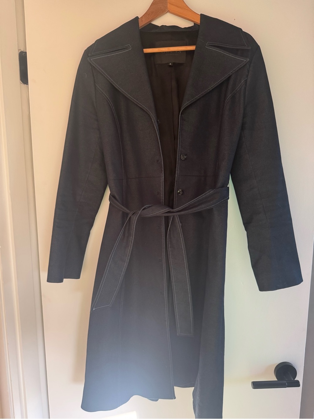 Guess Navy blue Trench Coat with Belt